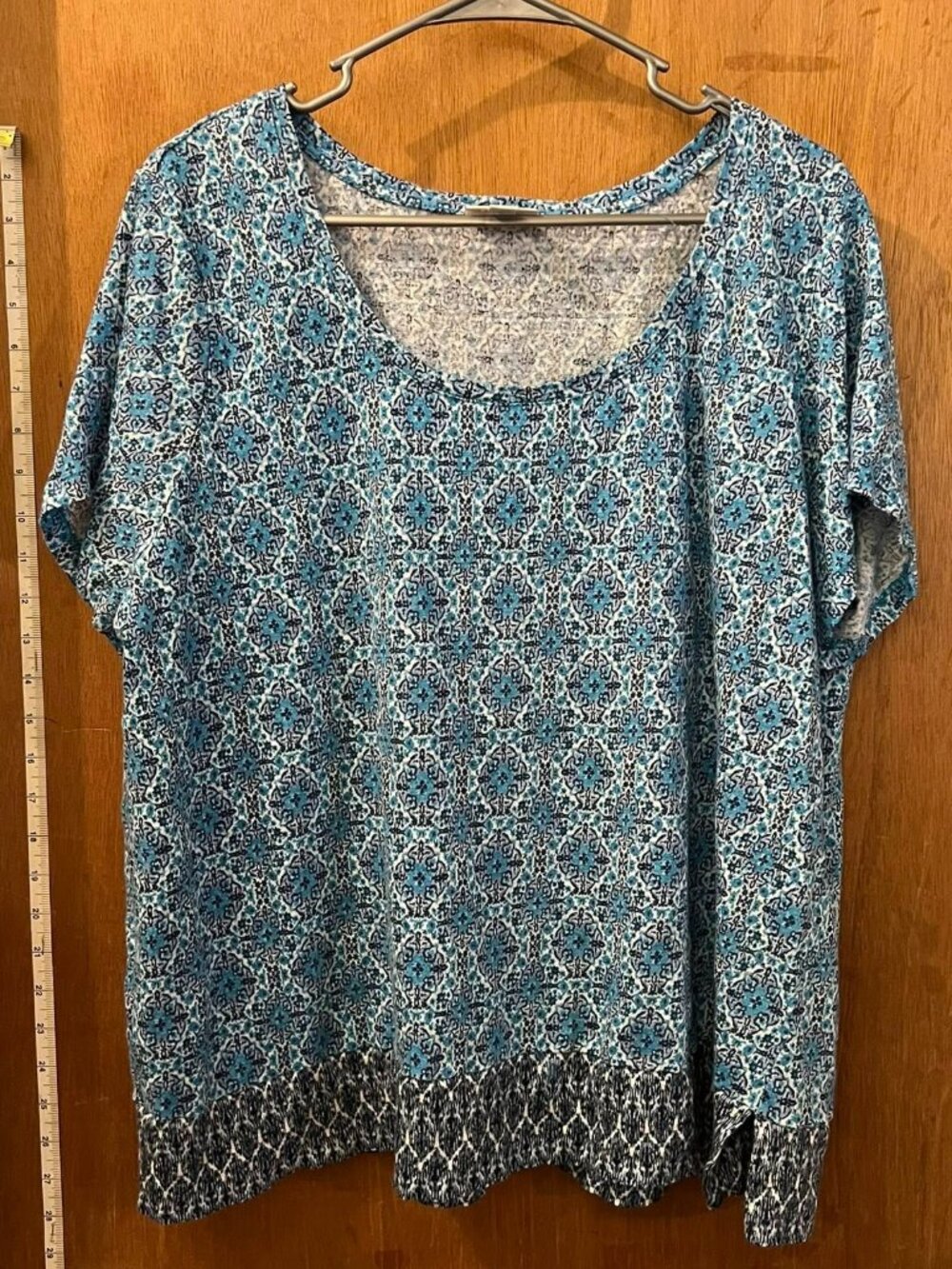 Size 3X - J. Jill - Blue Tone Short Sleeve Blouse